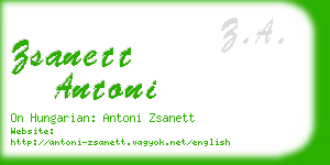 zsanett antoni business card